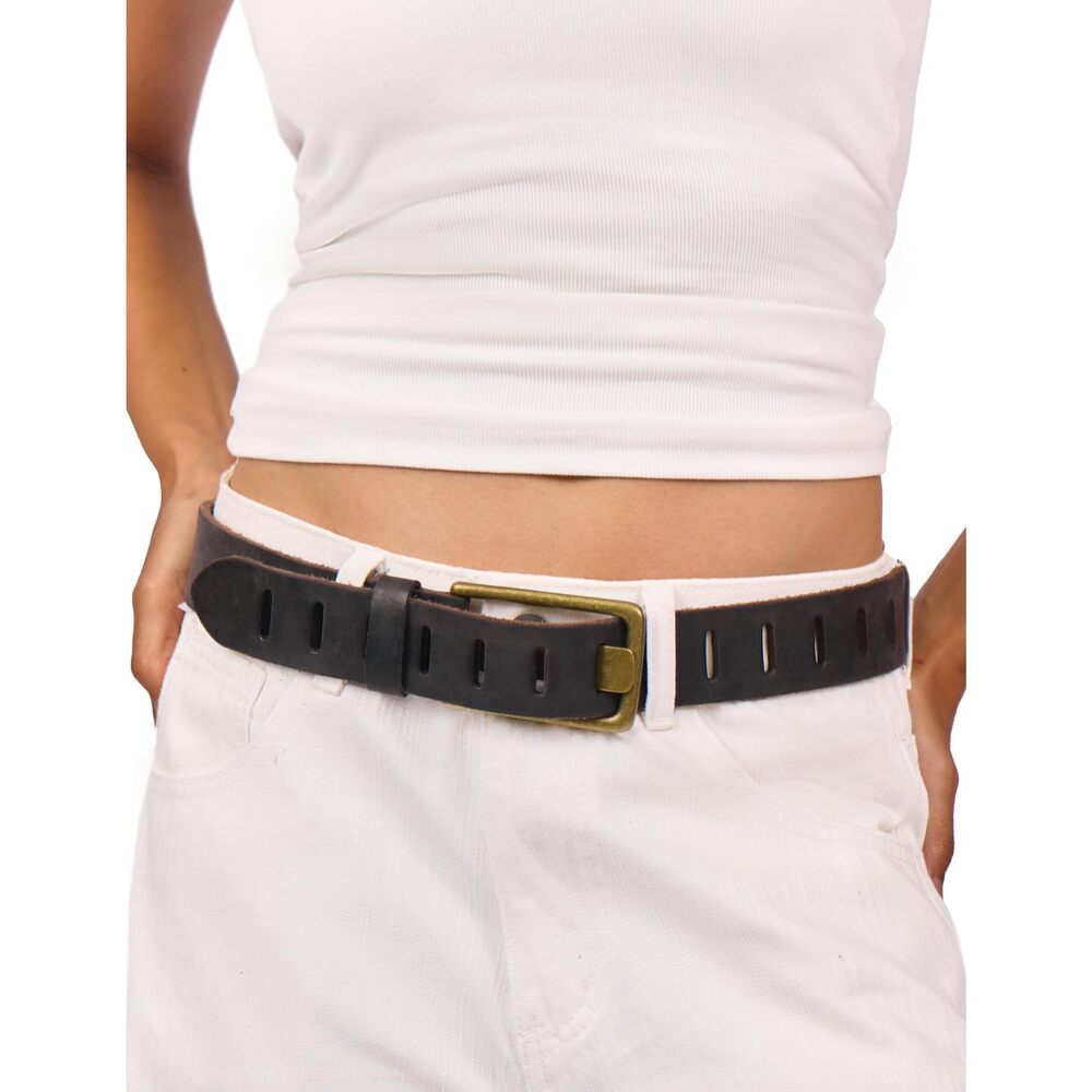 1658 Womens Genuine Leather Belt For Jeans Pants Western Cowgirl Wide Belts